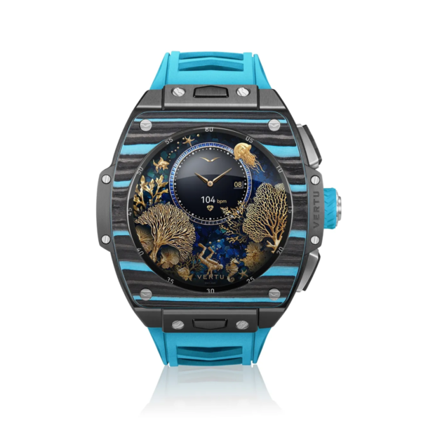 Watch S1 Finished Set Black And Blue Carbon Fiber Light Blue Strap 820b01363ee64deebdd6aa48e01feaa7