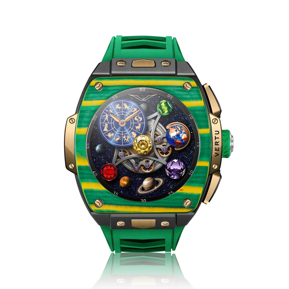 H S1 Finished Set  Bespoke Gold  Yellowgreen Carbon Fiber  Green Strap 5af7529c950d4306b2f541a861e41abf
