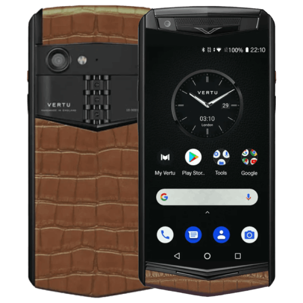 Vertu Aster P Gothic Alligator Cinnamon Brown Leather Phone Back 0c6240c1cd624c6d8748c9f87fa9ccff