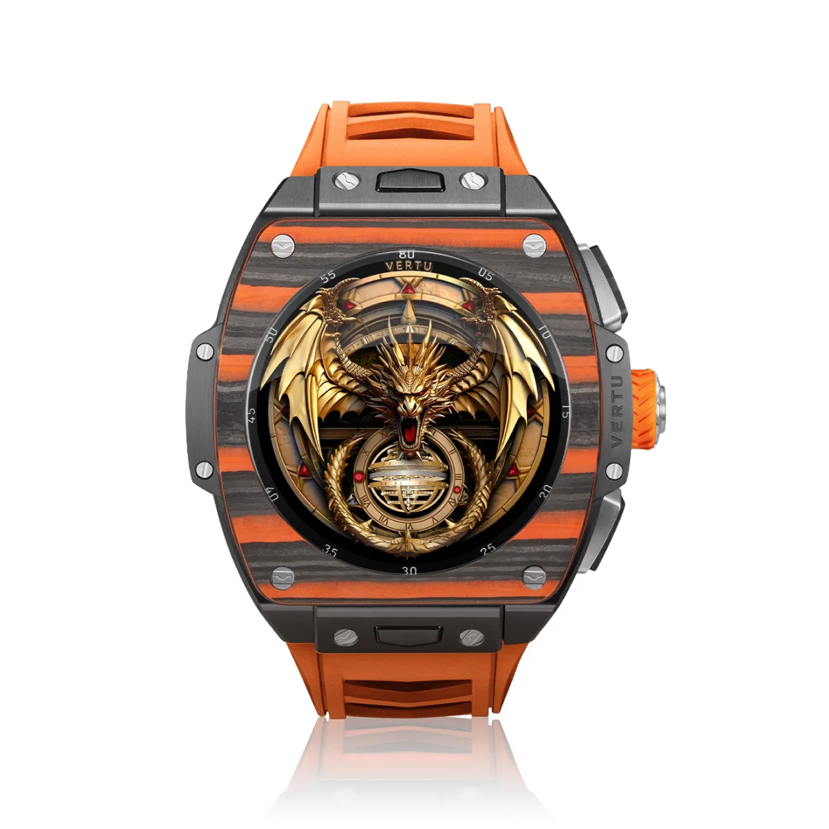 Watch S1 Finished Set  Black And Orange Carbon Fiber  Orange Strap 70aad33ab6f44fd2aebc188377cfebd6